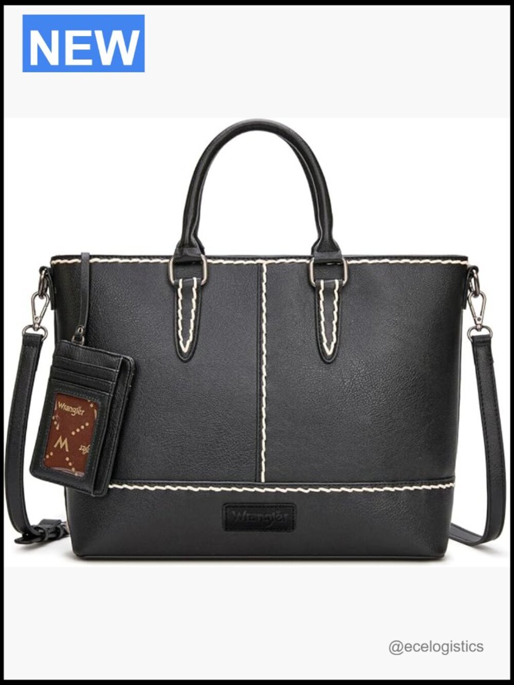 Spacious Tote Bag with Removable Card Holder, Crossbody, Fits 14" Laptop